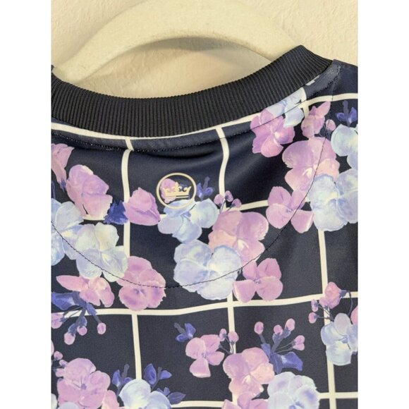 Peter Millar Golf Birdie Sport Top Womens Sweatshirt Size S Pullover Navy Floral - Picture 8 of 13